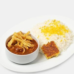 چلو قیمه سیب زمینی